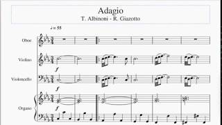 Adagio Albinoni  Giazotto sheet music nuty tempo 55 bpm [upl. by Viking266]