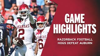 Highlights Hogs Defeat Auburn  RAZORBACK FOOTBALL [upl. by Aivitnahs]