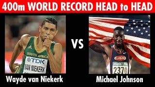 Wayde van Niekerk vs Michael Johnson 400m World Record Head to Head Race [upl. by Evot364]