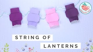 Origami Lantern Tutorial  Paper String of Lanterns Tutorial  Easy Paper Crafts [upl. by Octavie]