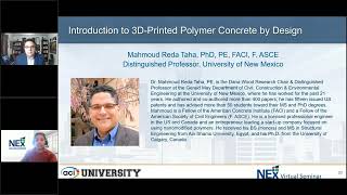 NEx Virtual Seminar II04 Introduction to 3DPrinted Polymer Concrete by Design [upl. by Alauqahs]