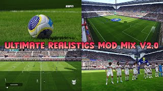 ULTIMATE REALISTICS MOD MIX V20  PES 2021 amp FOOTBALL LIFE 2024 [upl. by Ralyks]