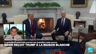 Rencontre TrumpBiden à la Maison Blanche  quotdeux hommes quabsolument tout opposequot • FRANCE 24 [upl. by Esnofla]