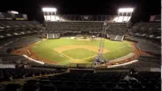 Oakland Coliseum conversion from baseball to football [upl. by Etac]