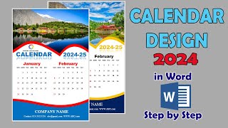 Printable Calendar Design 2024  25 in MS Word  Calendar kaise banate hain  How to make Calendar [upl. by Lenz]