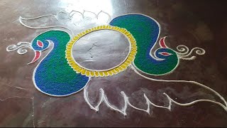 Peacock Rangoli Design 🌷 Diwali Rangoli Design 2024 🌷 Freehand Rangoli Design 🌷saptrangi 🌷 Rangoli [upl. by Goody]