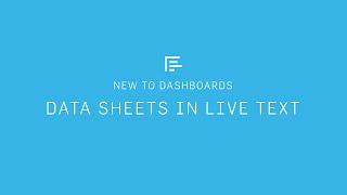 Using Data Sheet Data for Dashboard Live Text [upl. by Lotsirhc]