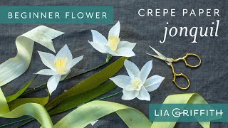 How to Make a Crepe Paper Jonquil Bloom  Secret Garden Starter Flower [upl. by Ssalguod]