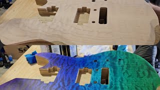 How to stain a guitar body with Angelus Leather Dyes In real time [upl. by Suitangi303]