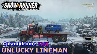 SnowRunner  Unlucky Lineman  Cosmodrome Task  Amur Russia  Phase 4 [upl. by Atinihs]