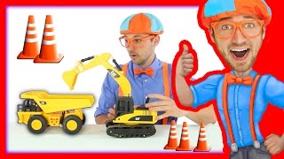 Learn about Construction Trucks with Blippi Toys [upl. by Zimmermann959]