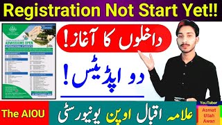 AIOU 02 Update  AIOU Admissions Start  Registration Not Start Yet  Autumn 2024  The AIOU [upl. by Tisman]