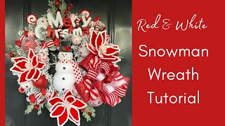 How to Make a Snowman Wreath  Winter Wreath Tutorial  DIY Snowman Wreath [upl. by Epoh]