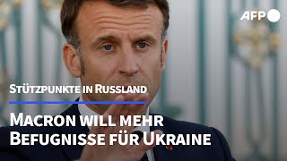 Macron Ukraine soll Stützpunkte in Russland quotneutralisierenquot können  AFP [upl. by Llyrad]