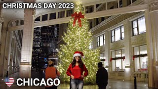 Rainy Chicago 🎄Christmas Day 2023 Walk 4k 60fps [upl. by Jeramey]