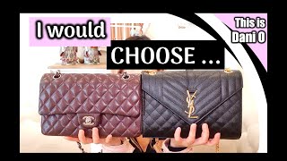 Chanel Medium Classic Flap vs YSL Medium Envelope Bag Detailed Comparison  Pros amp Cons  Mod shots [upl. by Aihsekal]