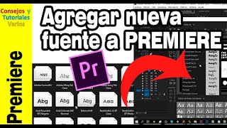 Cómo agregar una nueva fuente de texto que no existe en adobe premiere pro [upl. by Aikam]