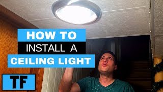 LED Ceiling Light Installation Flush Mount Project Source Fixture From Lowes DIY [upl. by Karena234]