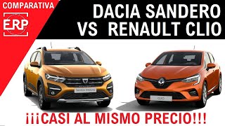 Dacia SANDERO  Stepway VS Renault CLIO  COMPARATIVA de precio y equipamiento ¿¿LOW COST [upl. by Peers952]