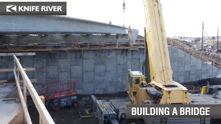 Bridge Girder Installation in Bend OR  Knife River Prestress [upl. by Atteynek]