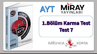 Miray Yayınları AYT Kimya Soru Bankası 1Bölüm Karma Test Test 7 [upl. by Chaworth861]