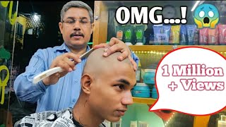 Headshave  How to Dandruff HeadShave in Hindi Dandruff Removal HeadshaveStraight Razor Headshave [upl. by Flynn]