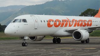 Incredible view Conviasa Embraer 190 landing at Valera airport SVVL [upl. by Edris]