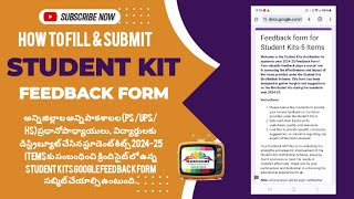 STUDENT KIT FEEDBACK FORM HOW TO FILL AND SUBMIT [upl. by Zack]