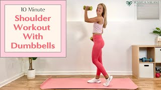 10 Minute Shoulder Workout with Dumbbells [upl. by Auqinat]