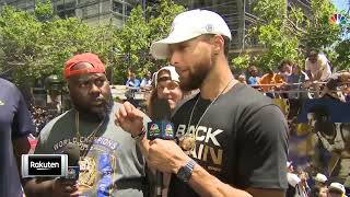 Stephen Curry Interview  2022 NBA Championship Parade [upl. by Ahsikar]