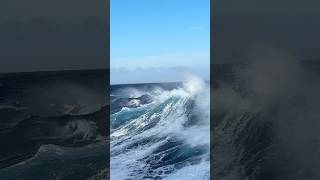 Mega container ship crossing🛳️🌊☠️ explore reels offshore [upl. by Wilonah]