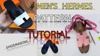 How to make pattern for this trendy Hermes mens slippers without a lassshoemakingbeginner [upl. by Noiram199]