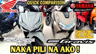 Alin sa Dalawa Honda click125  Yamaha Mio Gravis125  2024 Price update [upl. by Hunter]