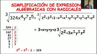 SIMPLIFICACIÓN DE EXPRESIONES CON RADICALES  EJERCICIO 1 [upl. by Beryl]