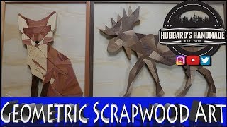 Geometric Animal Art from Scrap Wood  DIY  Wall Art  Howto [upl. by Eldoree]