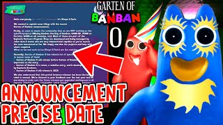 GARTEN OF BANBAN 8 OFFICIALLY DELAYED  SAD ANNOUNCEMENT by EUPHORIC BROTHERS 😢 [upl. by Tabitha923]