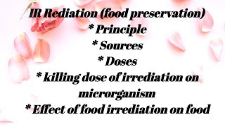 IR rediation food preservation detail process in hindi Food tech icar net Unit 1 topic 10 Lec 20 [upl. by Johannah572]