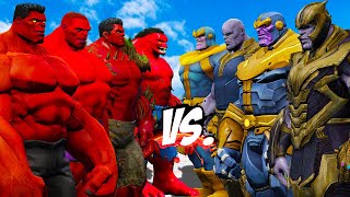 TEAM RED HULK VS TEAM THANOS  EPIC SUPERHEROES WAR [upl. by Nnaeirelav]