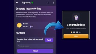 Generate Income Online  Tapswap Code  How to Generate Income from Your Favorite Activities [upl. by Cis]