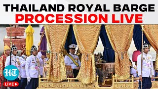 LIVE  King Maha Vajiralongkorn Leads Royal Barge Procession  Thai Royal Tradition  Thai Monarchy [upl. by Heymann720]