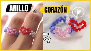 DIY ANILLO de ❤️ CORAZON ❤️ con MOSTACILLAS CHAQUIRAS  Anillos aesthetic ✨ [upl. by Mini786]