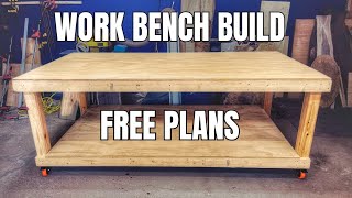 How to Build a Big Mobile Workbench  FREE BUILD PLANS  DIY Workbench [upl. by Elli]