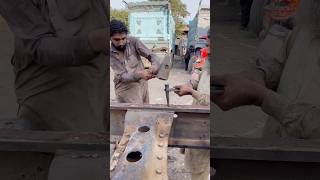 Watch How Rivet Are Removed From Truck Frame rivet riveting restoration viralvideo [upl. by Almita]