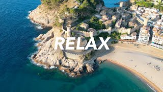 Sunrise Serenity Tossa de Mar Drone Footage with Relaxing Yoga Music  Stress Relief Music [upl. by Erialcyram]