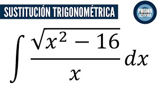 INTEGRAL POR SUSTITUCIÓN TRIGONOMÉTRICA  EJEMPLO RESUELTO [upl. by Kenyon978]