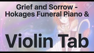 Learn Grief and Sorrow  Hokages Funeral Piano amp on Violin  How to Play Tutorial [upl. by Atiuqal]