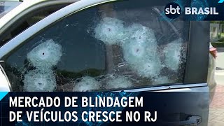 Aumento de 99 nos roubos de veículos impulsiona mercado de blindagem no Rio  SBT Brasil 250924 [upl. by Arocahs]