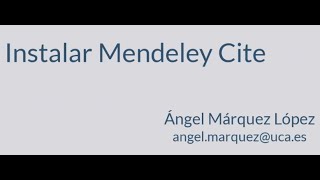 Instalar Mendeley Cite [upl. by Gwyn]