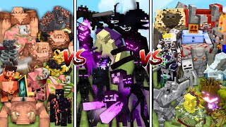 NETHER BOSSES vs END BOSSES vs OVERWORLD BOSSES in Minecraft Mob Battle [upl. by Seumas698]