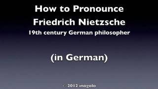 How to pronounce Nietzsche in German [upl. by Oicirtap376]